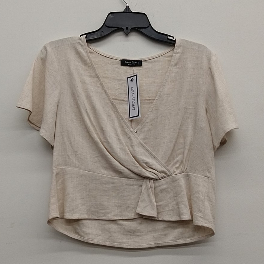 Eden Society Natural V-Neck Short Sleeve Tee